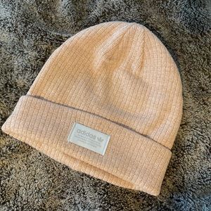 light pink glittery adidas beanie